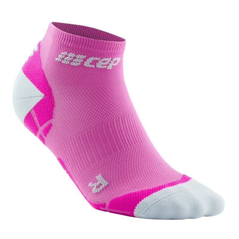 CEP Ultralight Compressie Low-cut Sokken - Electric Pink Grey